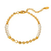 Bracelet Copper Freshwater Pearl Geometric Electroplating Women's Jewelry