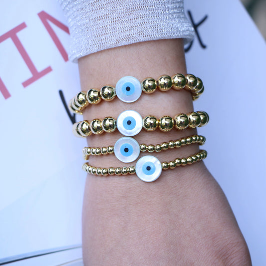 Bracelet Copper Geometric Devil's Eye Blue Eye Colorpreserving Electroplating For Women