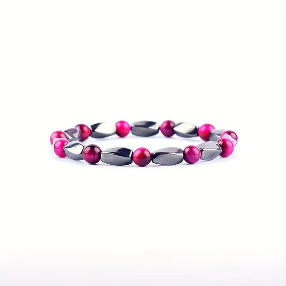 Bracelet Copper Geometric Handmade Unisex Tiger's Eye Cut Black Stone