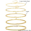 Bracelet Copper Gold Plated Geometric Twist Multilayer Chain Unisex