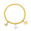 Bracelet Copper Goldplated Artificial Gemstones Semiprecious Stones Heart Pendant