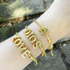 Bracelet Copper Goldplated Letter Pattern Simple Style