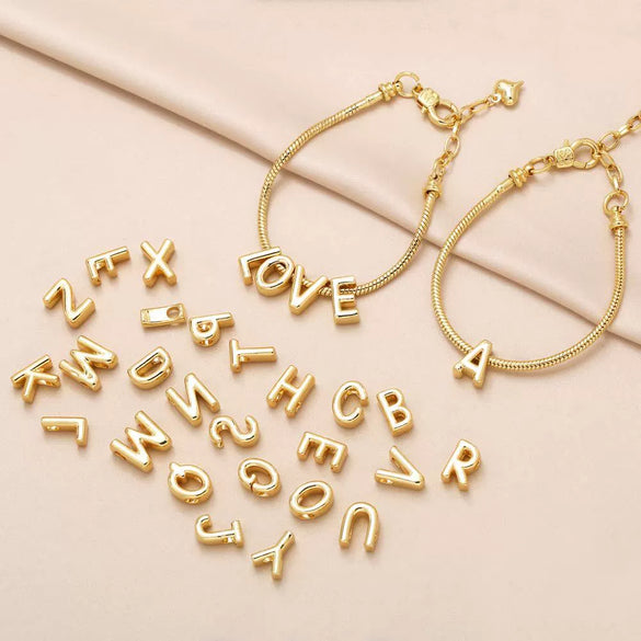 Bracelet Copper Goldplated Letter Pattern Simple Style