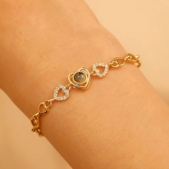 Bracelet Copper Heart Shape Geometric Electroplating Fashionable