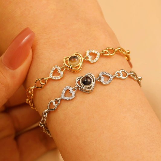 Bracelet Copper Heart Shape Geometric Electroplating Fashionable