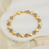 Bracelet Copper Heart Shape Geometric Leaf Inlaid Zirconium Electroplating Women