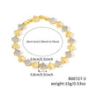 Bracelet Copper Heart Shape Geometric Leaf Inlaid Zirconium Electroplating Women