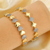 Bracelet Copper Heart Shape Geometric Leaf Inlaid Zirconium Electroplating Women