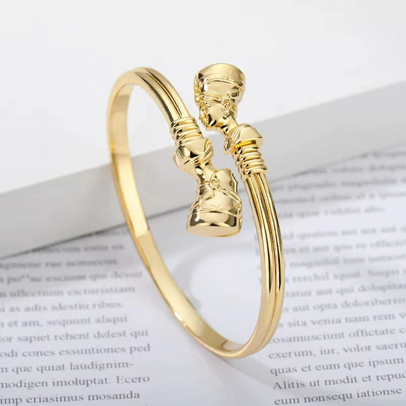 Bracelet Copper Hip Hop Style Egyptian Pharaoh Head Hook Electroplated