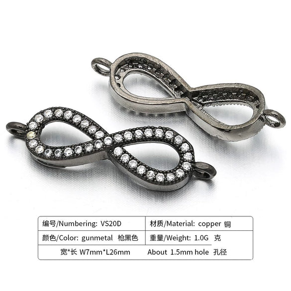 Bracelet Copper Micro Inlay Eight Characters Pattern Electroplating Accessories