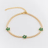 Bracelet Copper Multicolor Fivepetal Flower Zircon Inlaid Fashion Women's