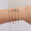 Bracelet Copper Multicolor Fivepetal Flower Zircon Inlaid Fashion Women's