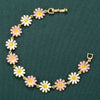 Bracelet Copper Oil Dripping Small Daisy Petal Animal Zodiac Flower Style For Women