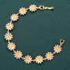Bracelet Copper Oil Dripping Small Daisy Petal Animal Zodiac Flower Style For Women