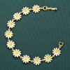 Bracelet Copper Oil Dripping Small Daisy Petal Animal Zodiac Flower Style For Women