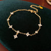 Bracelet Copper Plastic Zirconia Rhombus Flower Design