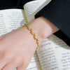 Bracelet Copper Real Gold Electroplated Cross Semicircle Diamond Light Luxury Geometric Design