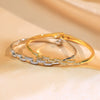 Bracelet Copper Real Gold Electroplated Cross Semicircle Diamond Light Luxury Geometric Design