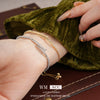 Bracelet Copper Real Gold Electroplated Zircon Spliced Geometric Smiley Face Highend Women's Hand Jewelry
