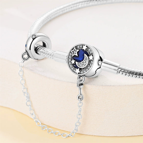 Bracelet Copper Silver Plated Snake Bone Chain Star Moon Snowflake Fortune Bead Original Design Electroplated