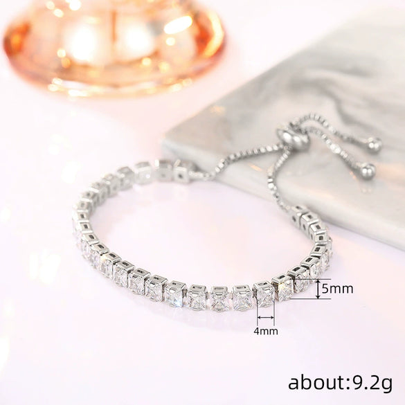 Bracelet Copper Zirconia Fashion Geometric Jewelry