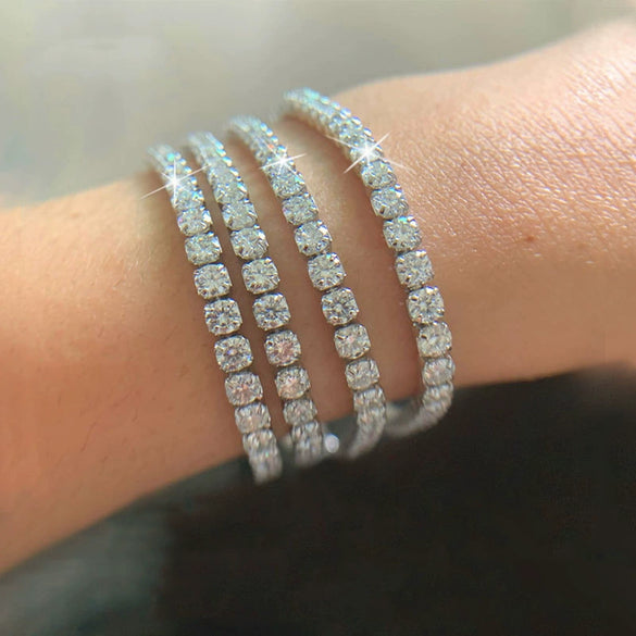 Bracelet Copper Zirconia Fashion Geometric Jewelry
