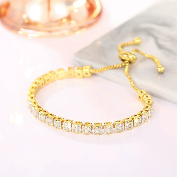 Bracelet Copper Zirconia Fashion Geometric Jewelry
