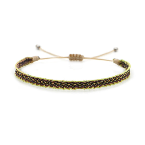 Bracelet Cord Handwoven With Letters Numbers Text Pattern For Women