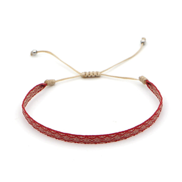 Bracelet Cord Handwoven With Letters Numbers Text Pattern For Women