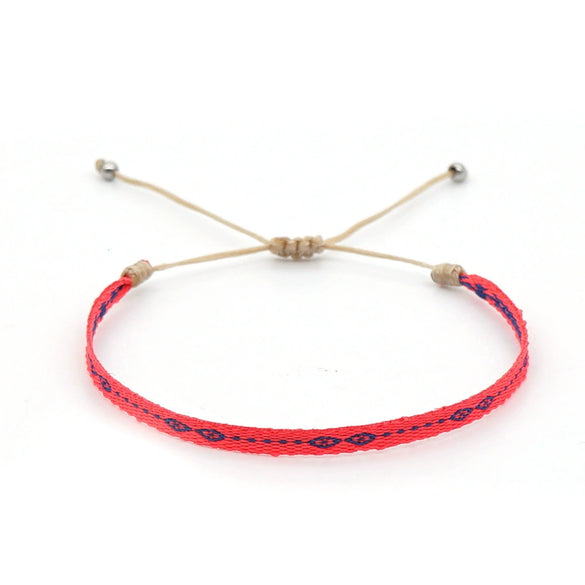 Bracelet Cord Handwoven With Letters Numbers Text Pattern For Women