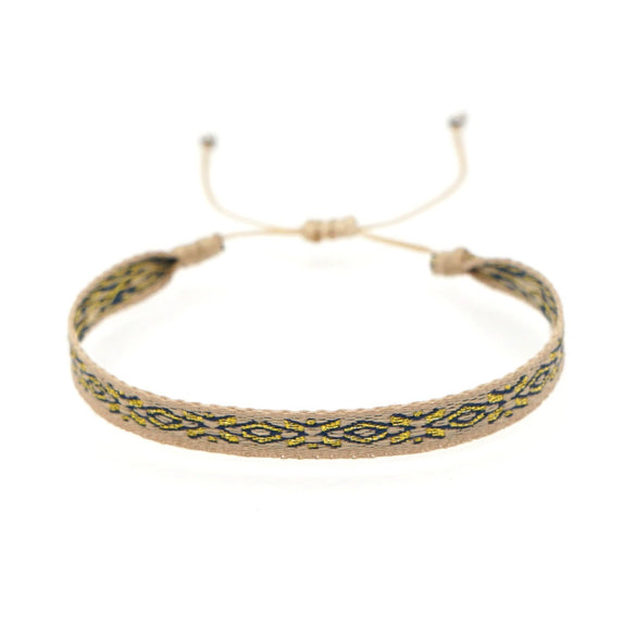 Bracelet Cord Handwoven With Letters Numbers Text Pattern For Women