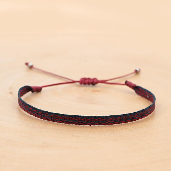 Bracelet Cord Handwoven With Letters Numbers Text Pattern For Women