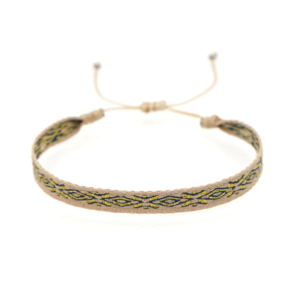 Bracelet Cord Handwoven With Letters Numbers Text Pattern For Women