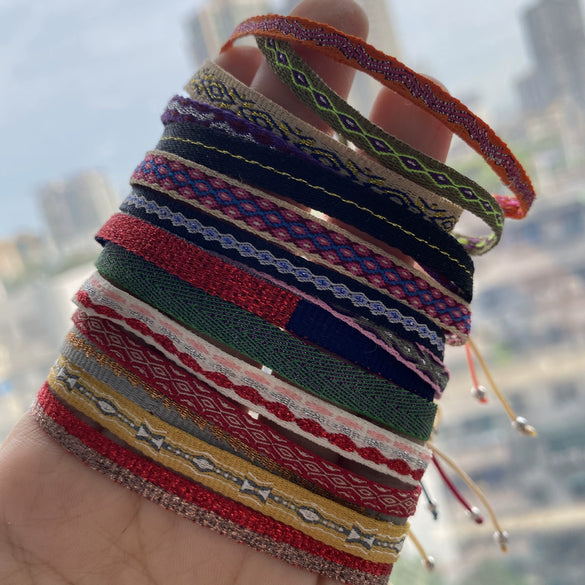 Bracelet Cord Handwoven With Letters Numbers Text Pattern For Women