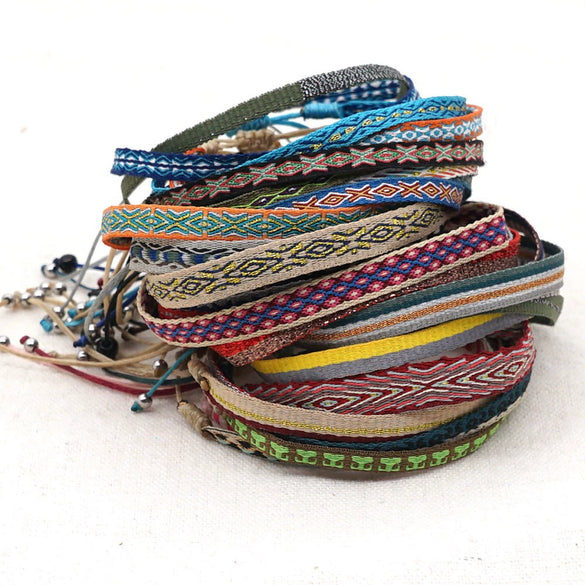 Bracelet Cord Handwoven With Letters Numbers Text Pattern For Women