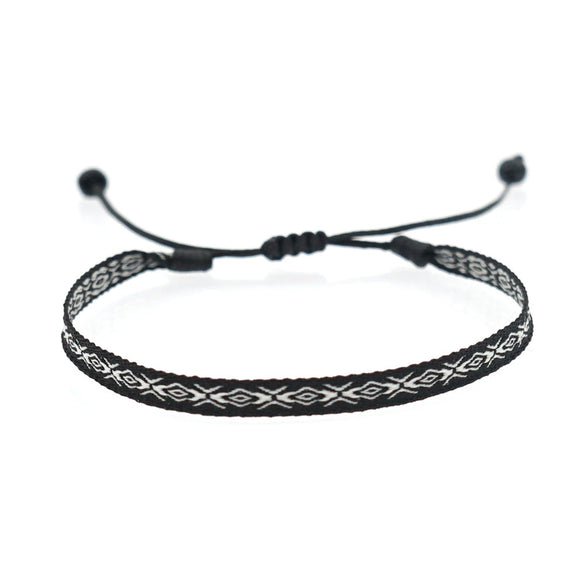 Bracelet Cord Handwoven With Letters Numbers Text Pattern For Women
