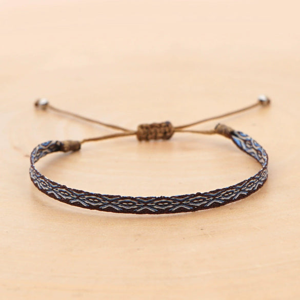 Bracelet Cord Handwoven With Letters Numbers Text Pattern For Women