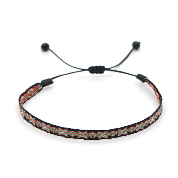 Bracelet Cord Handwoven With Letters Numbers Text Pattern For Women