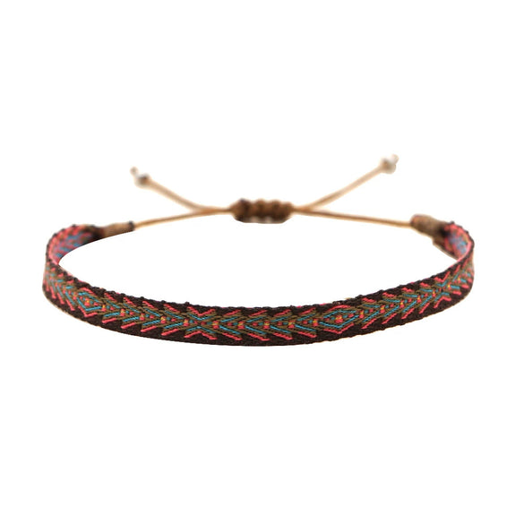 Bracelet Cord Handwoven With Letters Numbers Text Pattern For Women