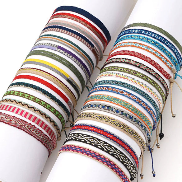 Bracelet Cord Handwoven With Letters Numbers Text Pattern For Women