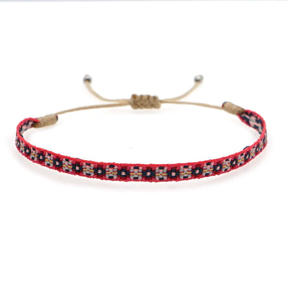 Bracelet Cord Handwoven With Letters Numbers Text Pattern For Women