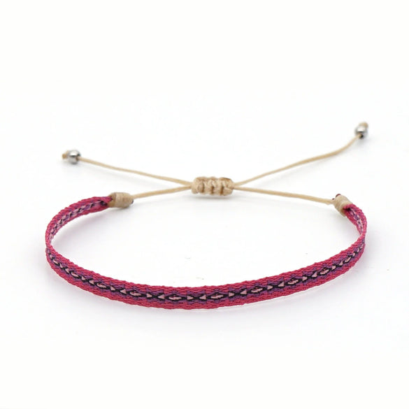 Bracelet Cord Handwoven With Letters Numbers Text Pattern For Women