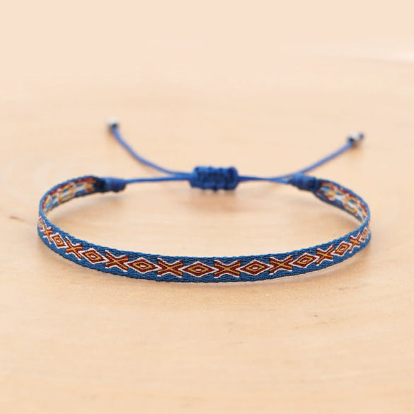 Bracelet Cord Handwoven With Letters Numbers Text Pattern For Women