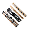 Bracelet Cowhide Strap Ship Anchor Wooden Beads Handmade Woven Retro Style Bow Pattern Unisex