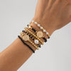 Bracelet Crystal Beaded Metal Cross Eye Pendant Geometric Style Alloy Electroplated