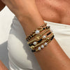 Bracelet Crystal Beaded Metal Cross Eye Pendant Geometric Style Alloy Electroplated