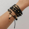 Bracelet Crystal Beaded Metal Cross Eye Pendant Geometric Style Alloy Electroplated