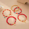 Bracelet Crystal Beaded Metal Cross Eye Pendant Geometric Style Alloy Electroplated
