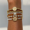 Bracelet Crystal Beaded Metal Cross Eye Pendant Geometric Style Alloy Electroplated