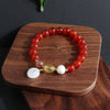 Bracelet Crystal Red Agate White Jade Amethyst Fresh Water Pearl Handmade